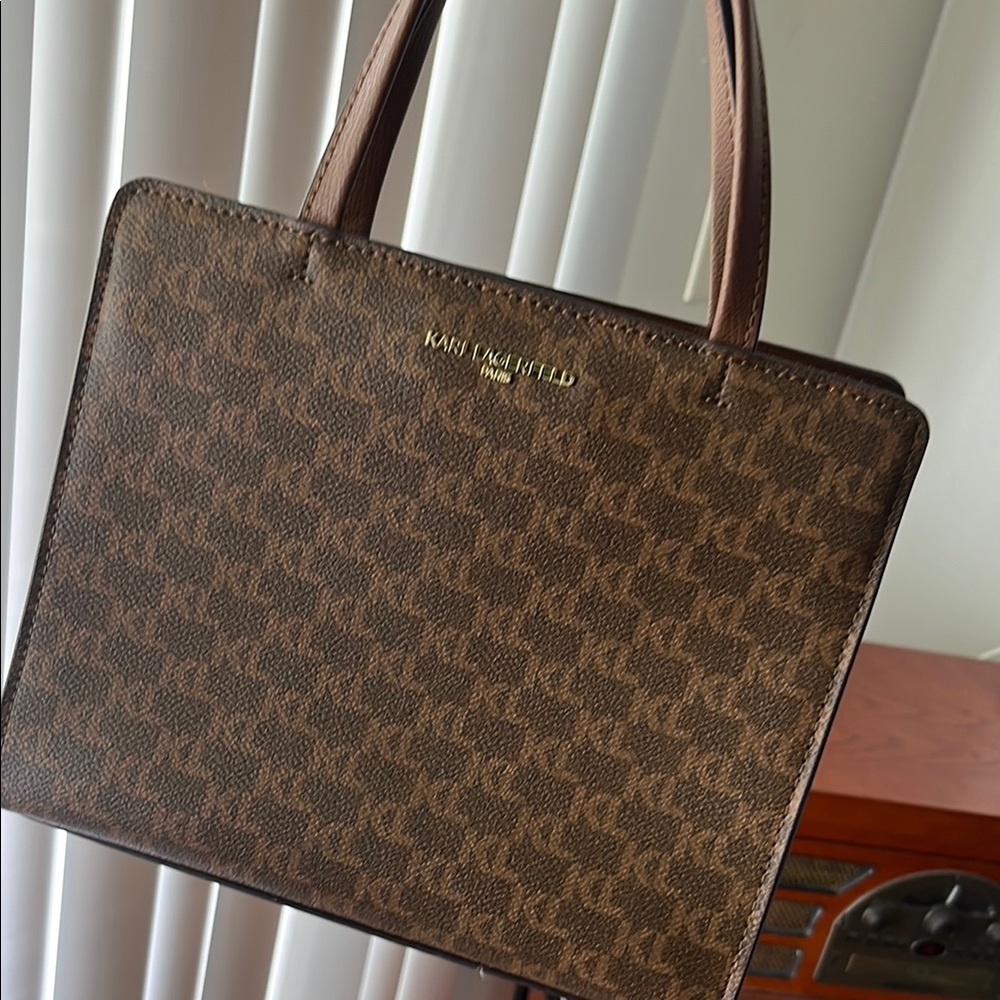 Karl Lagerfeld Dark Brown Patterned Handbag